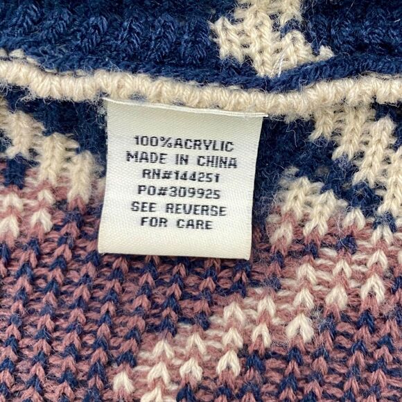 Anthropologie Srod Butterflies Sweater Womens S Aztec Cardigan Open Front Boho - Picture 8 of 12